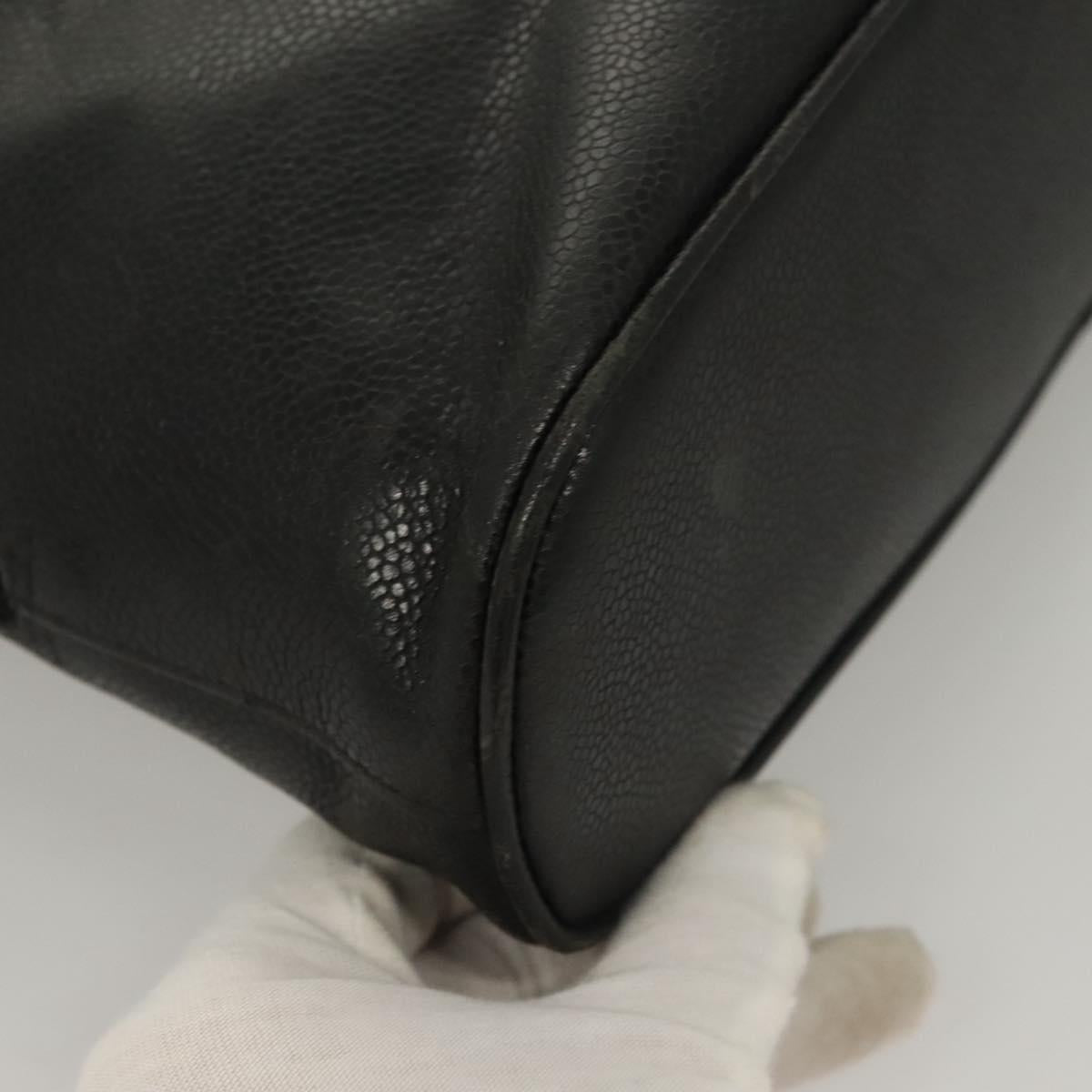 Chanel Coco Mark, Black, Leather, tote