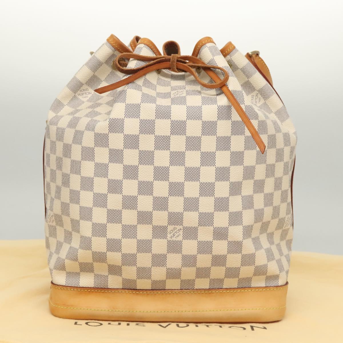 Louis Vuitton Noe, White, Canvas, shoulder