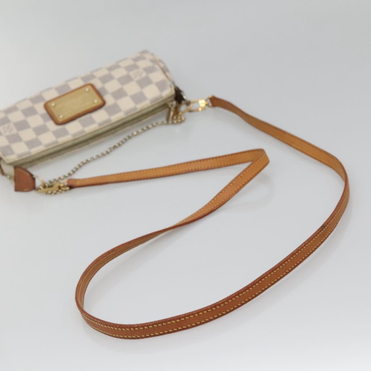 Louis Vuitton Eva, White, Canvas, shoulder