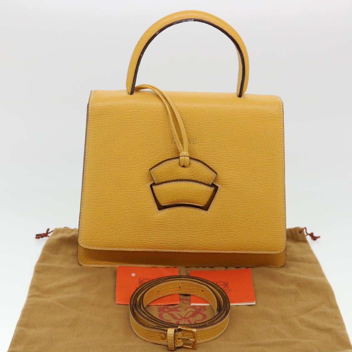 Loewe Barcelona, Yellow, Leather, handbag