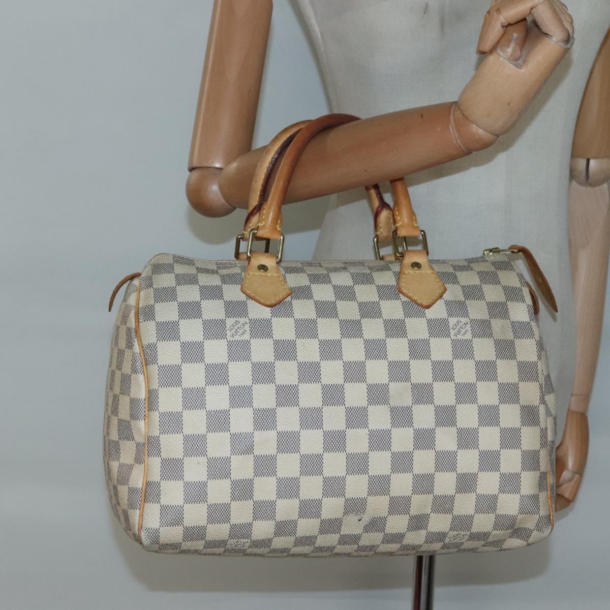 Louis Vuitton Speedy 30, White, Canvas, handbag