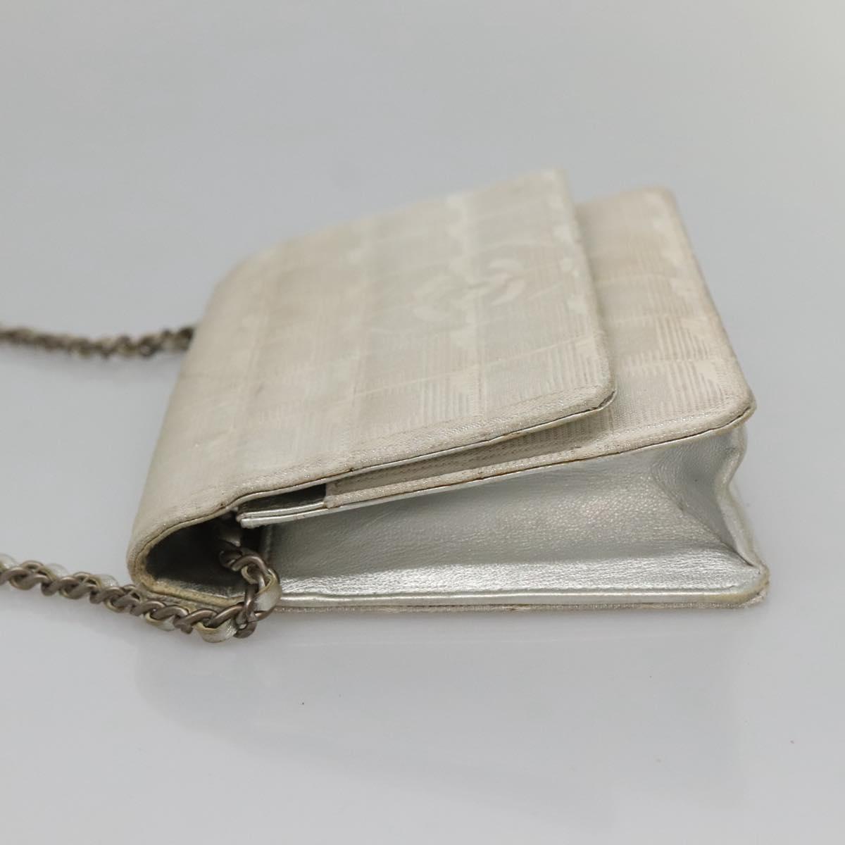 Chanel, Silver, NYLON, clutch