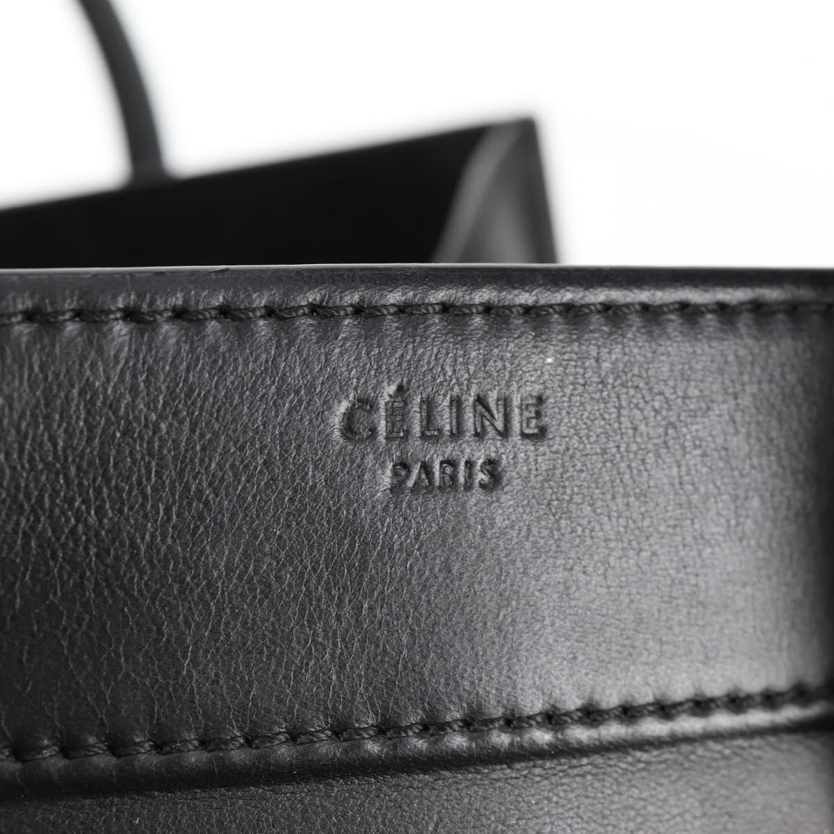 Céline Luggage Phantom, Black, Leather, tote