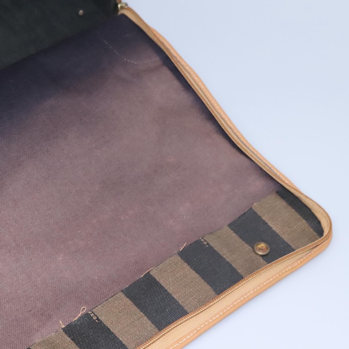 Fendi Pequin, Black, Canvas, travel