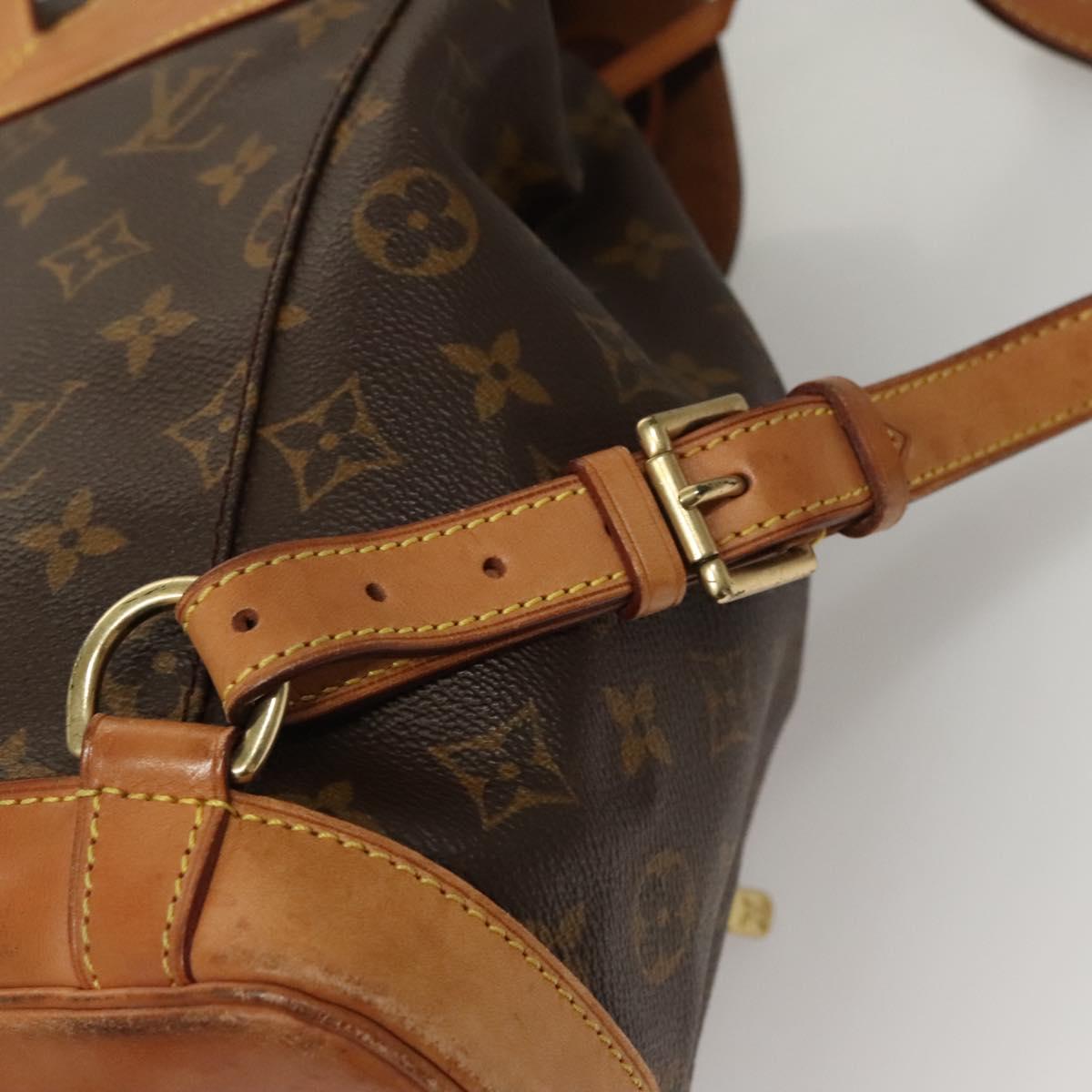 Louis Vuitton Montsouris MM, Brown, Canvas, backpack