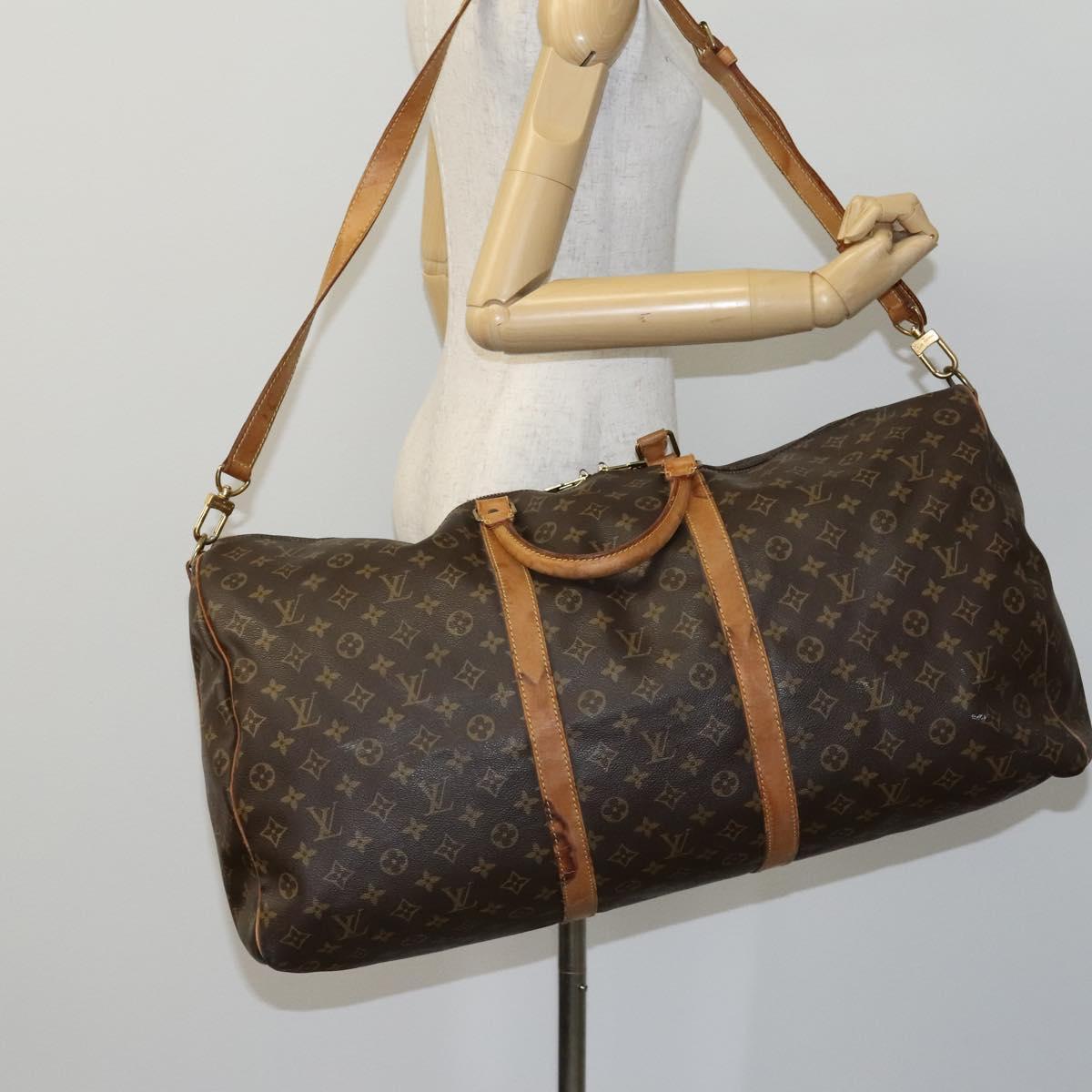 Louis Vuitton Keepall Bandoulière 60, Brown, Canvas, travel