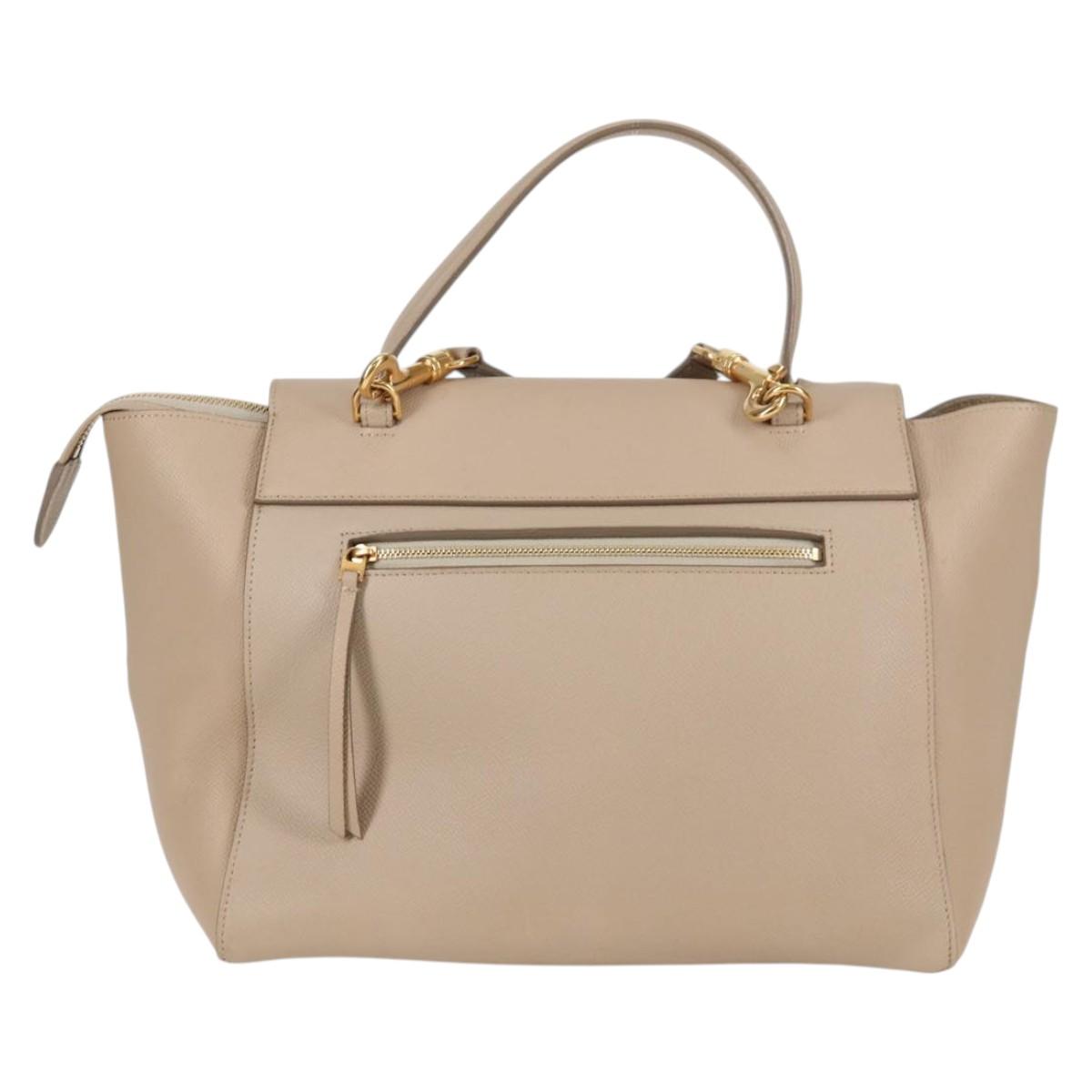 Céline Belt, Beige, Leather, handbag