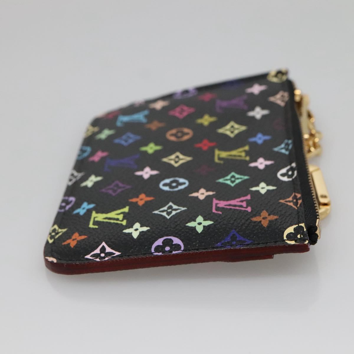 Louis Vuitton Pochette Clés, Black, Canvas, wallet