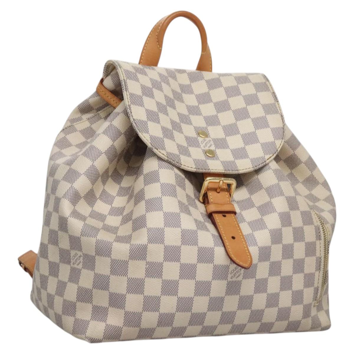 Louis Vuitton Sperone, White, Canvas, backpack