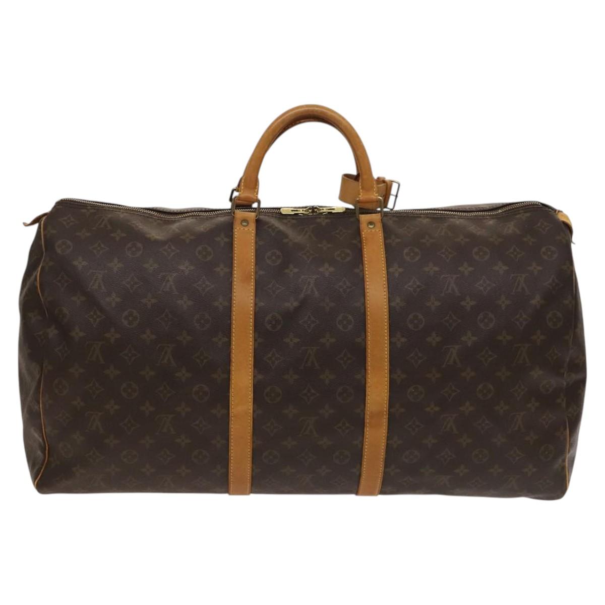 Louis Vuitton Keepall 60, Brown, Canvas, travel