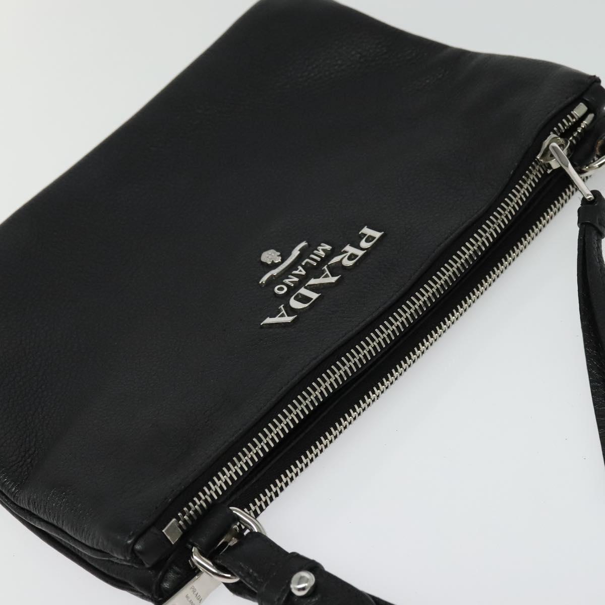 Prada Double, Black, Leather, shoulder