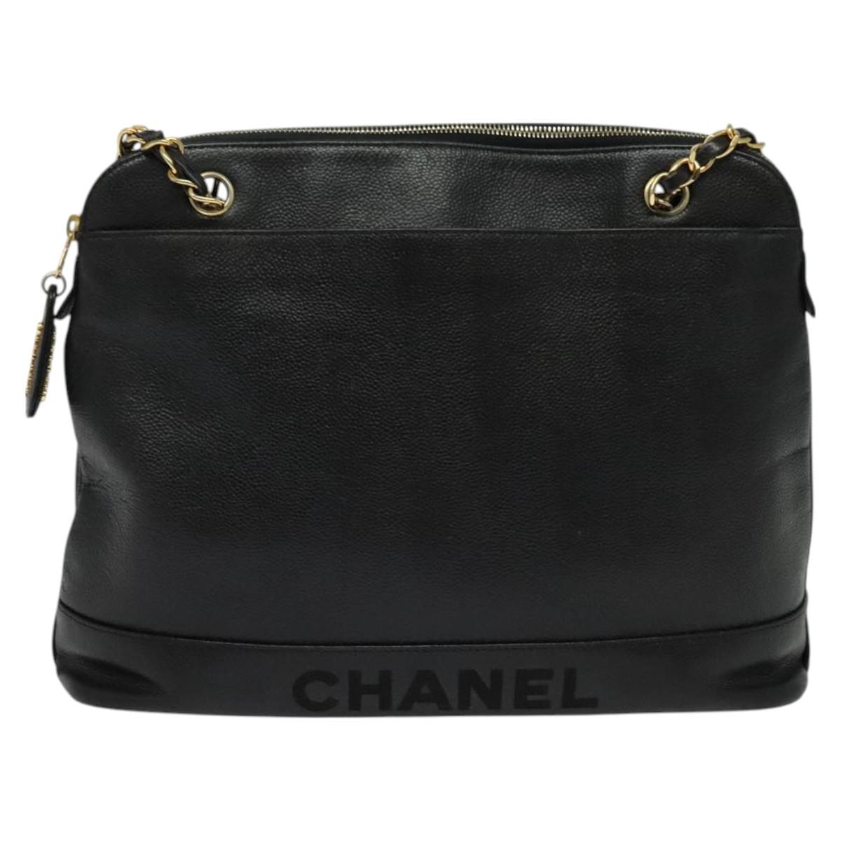 Chanel Cc, Black, Leather, shoulder