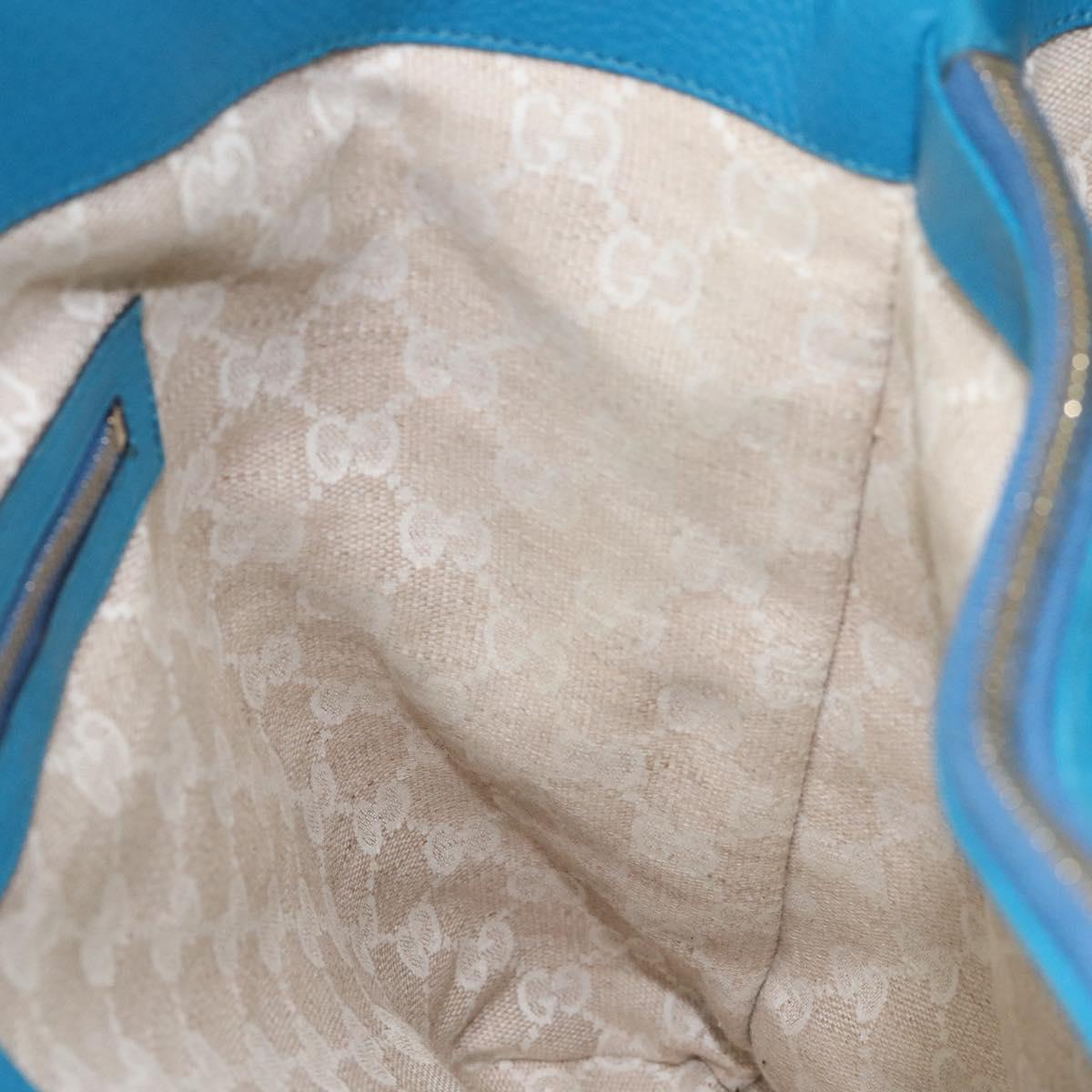 Gucci Bamboo, Blue, Leather, handbag