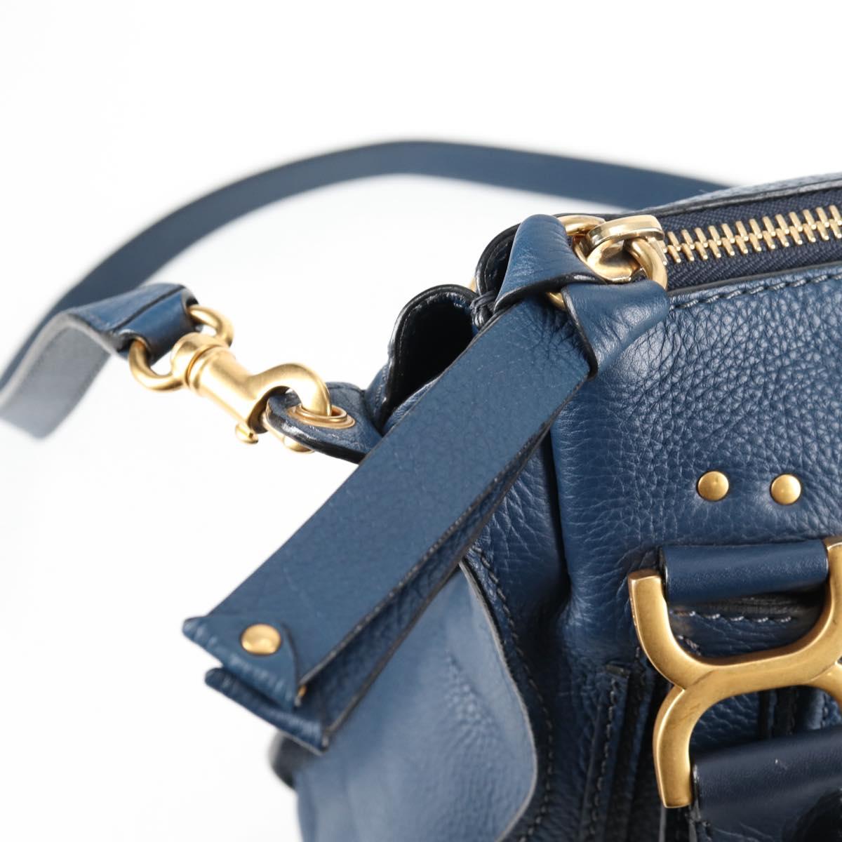 Chloé Marcie, Navy, Leather, handbag