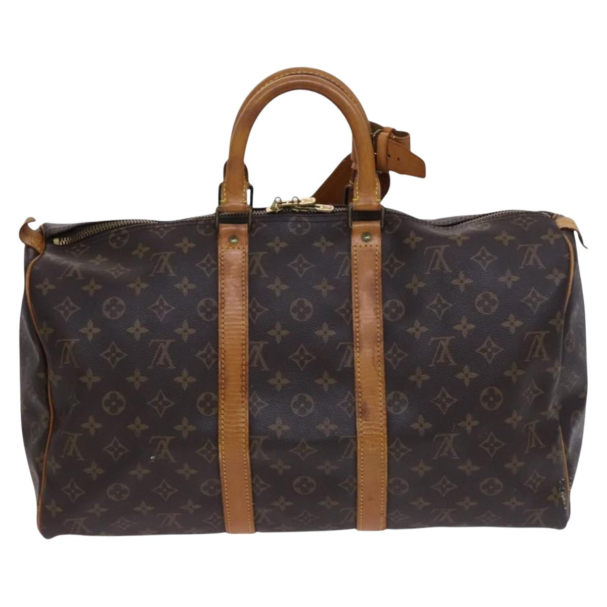Louis Vuitton Keepall 45, Brown, Canvas, travel