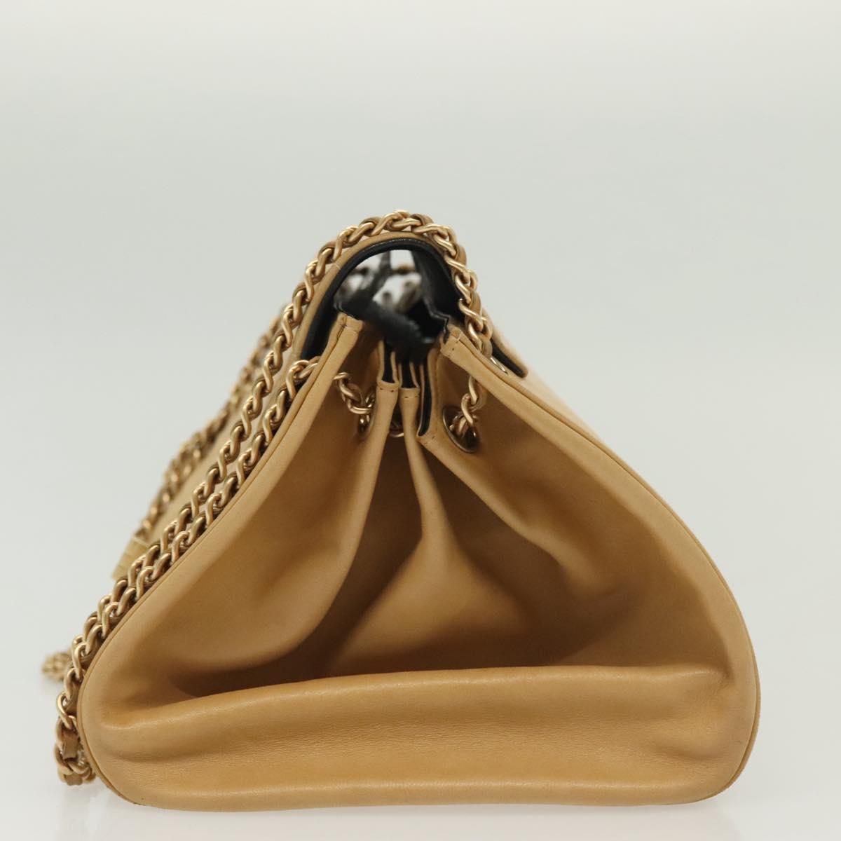 Chanel Chocolate Bar Shoulder Bag, Beige, Leather, shoulder