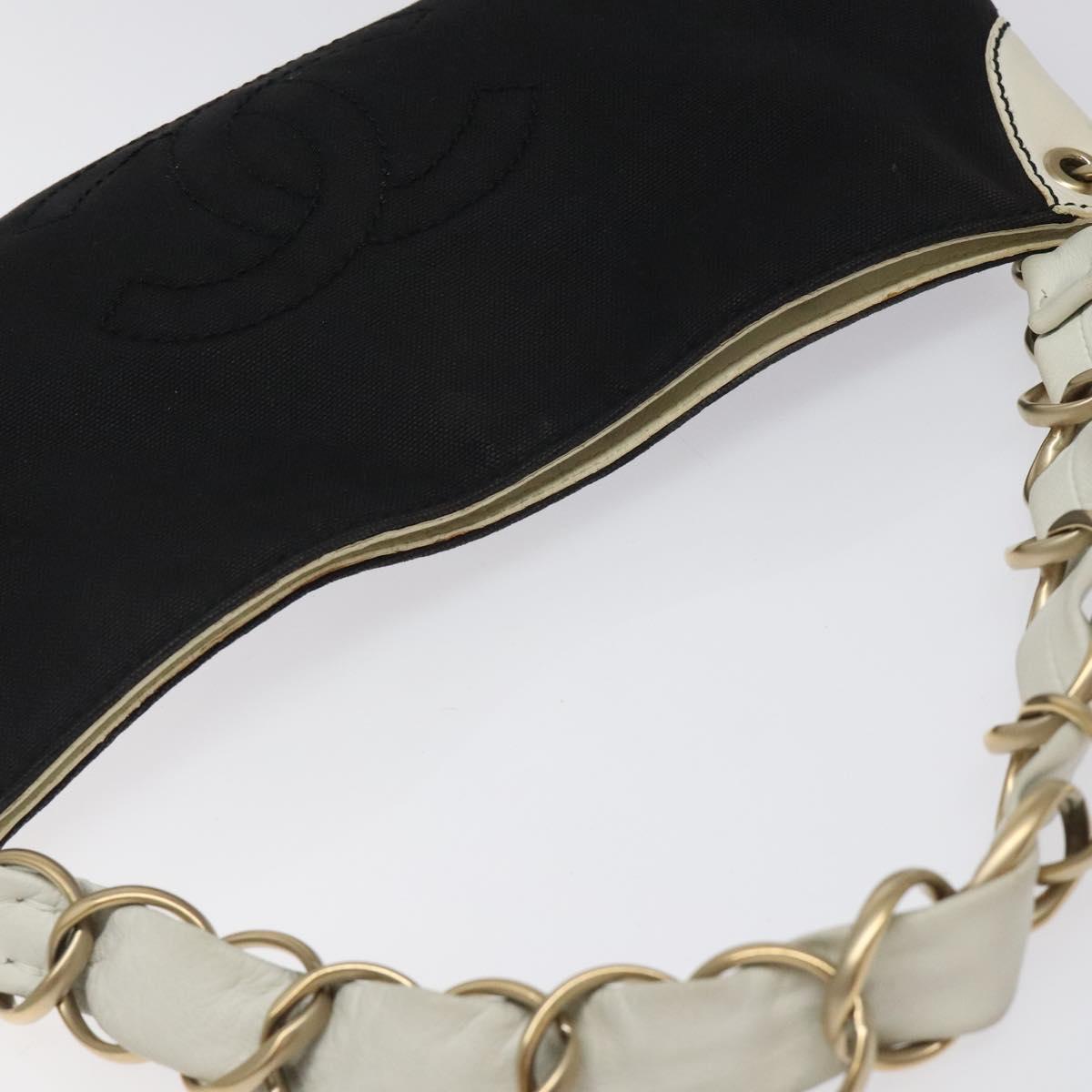 Chanel Coco Mark, Black, Canvas, shoulder