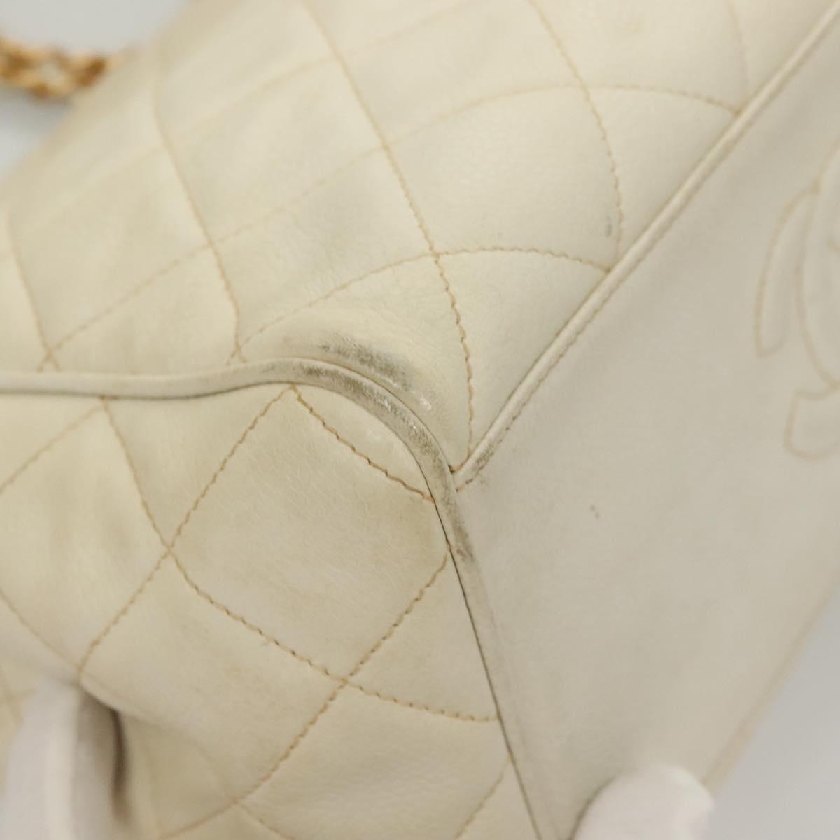 Chanel, White, Leather, shoulder
