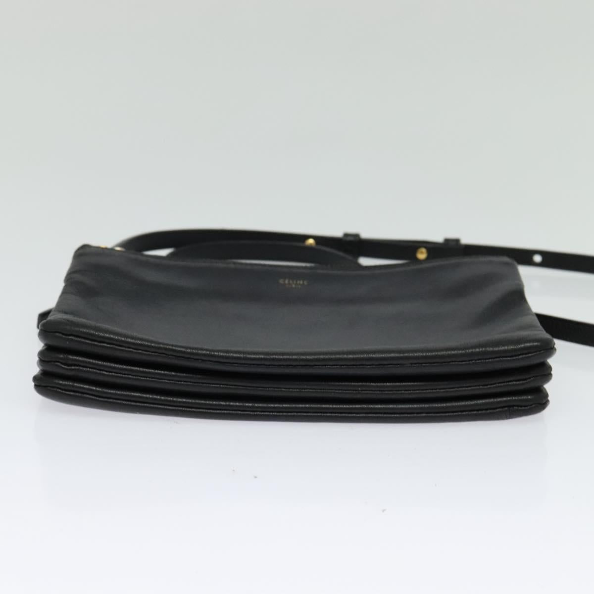 Céline Trio, Black, Leather, shoulder