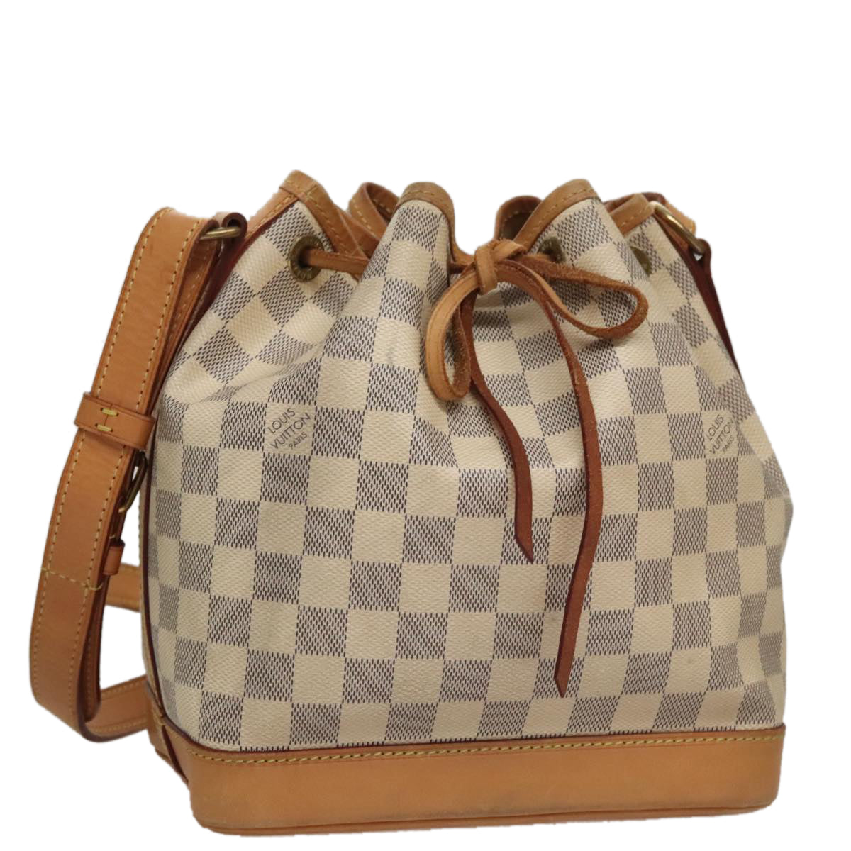 Louis Vuitton Noé, White, Canvas, shoulder