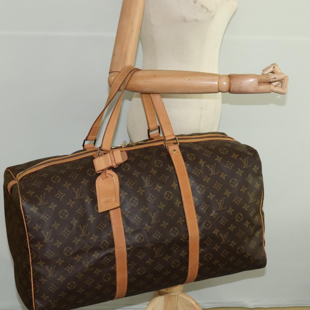 Louis Vuitton Sac Souple, Brown, Canvas, travel