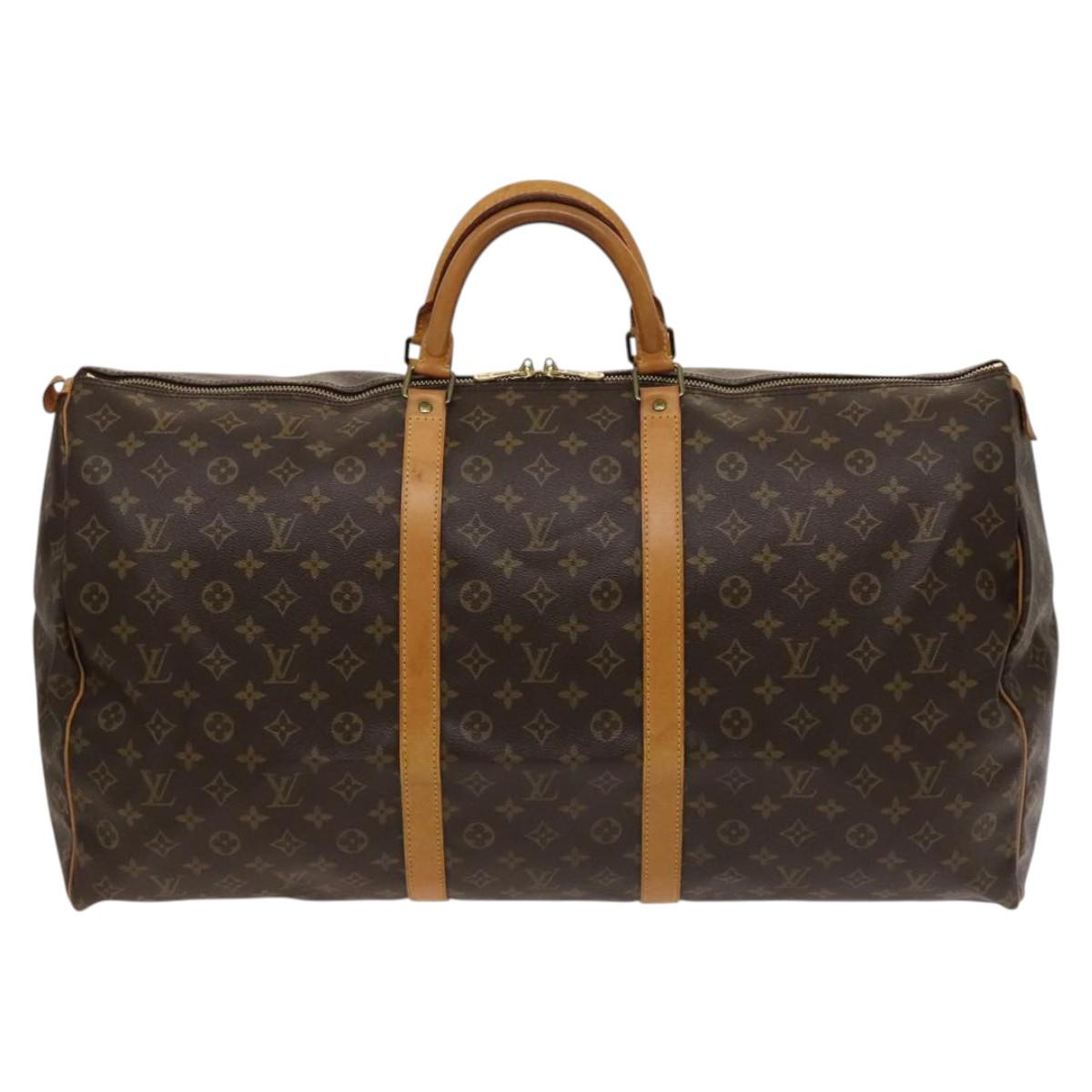 Louis Vuitton Keepall 60, Brown, Canvas, travel