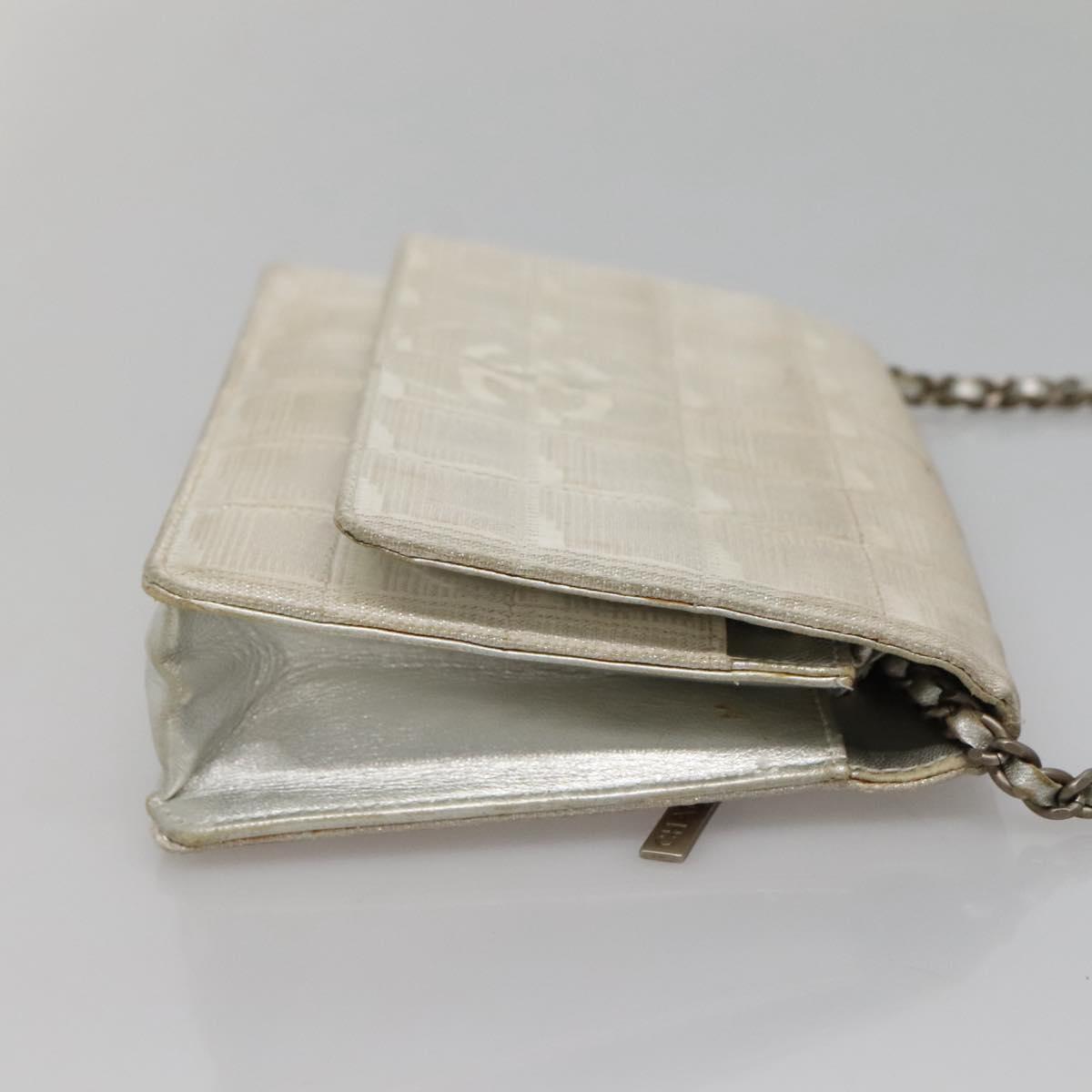 Chanel, Silver, NYLON, clutch
