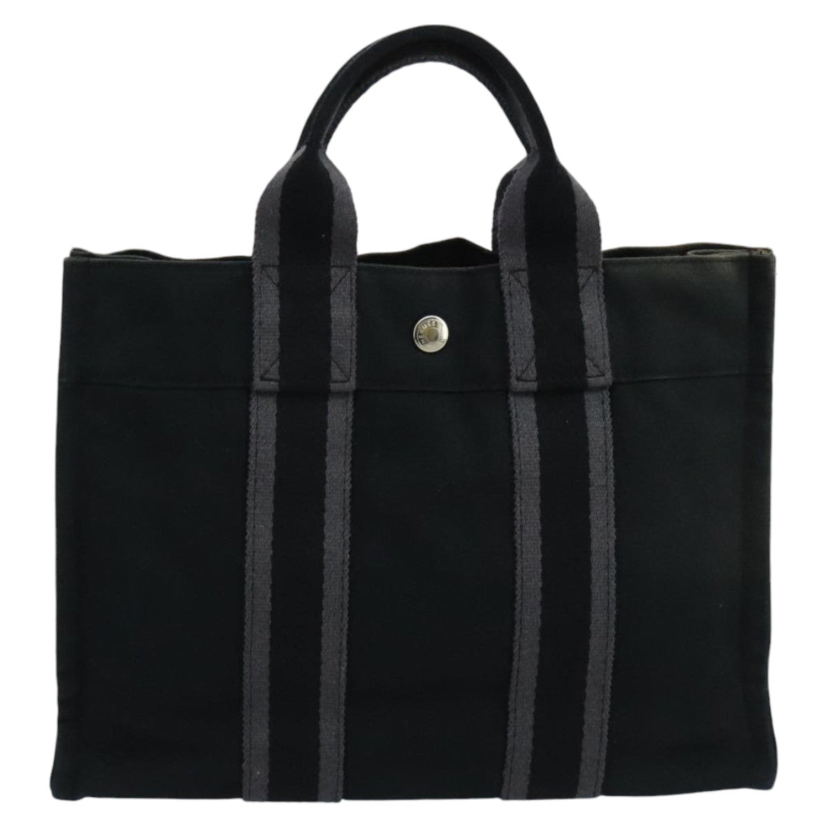 Hermès Fourre tout, Black, Canvas, tote