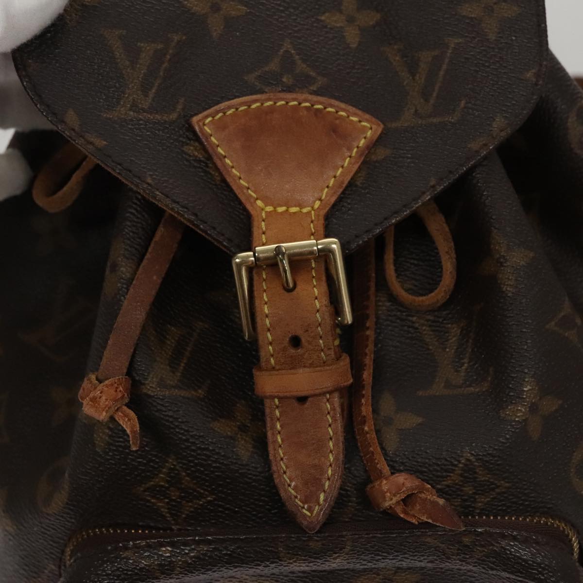 Louis Vuitton Montsouris MM, Brown, Canvas, backpack