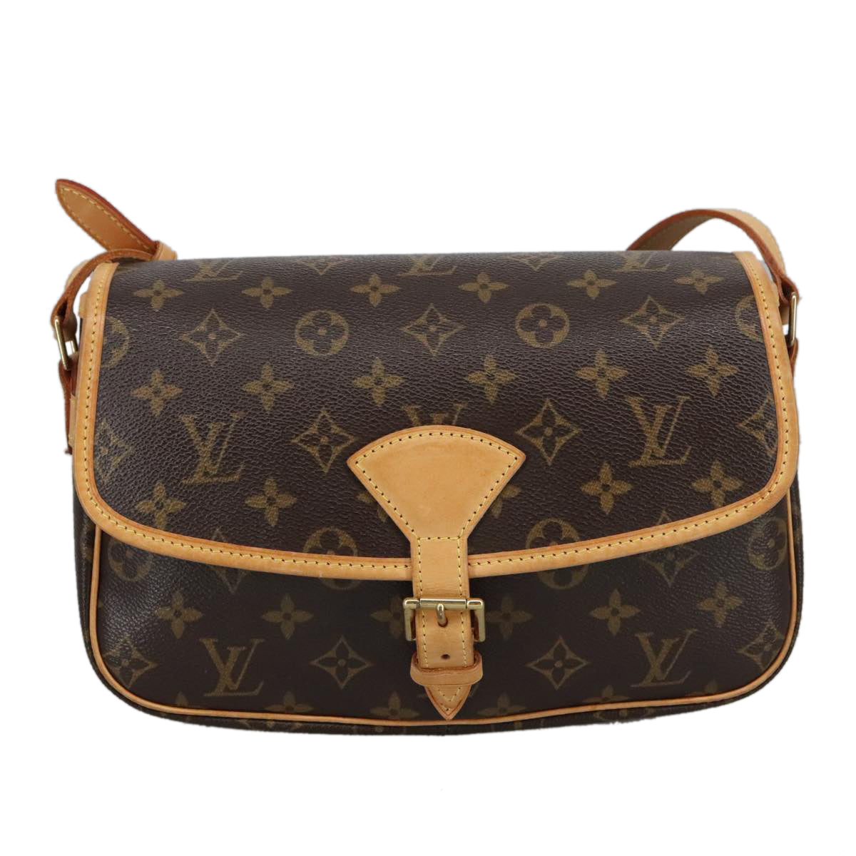 Louis Vuitton Sologne, Brown, Canvas, shoulder