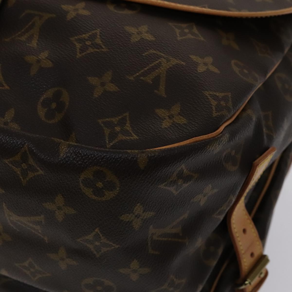 Louis Vuitton Saumur 35, Brown, Canvas, shoulder