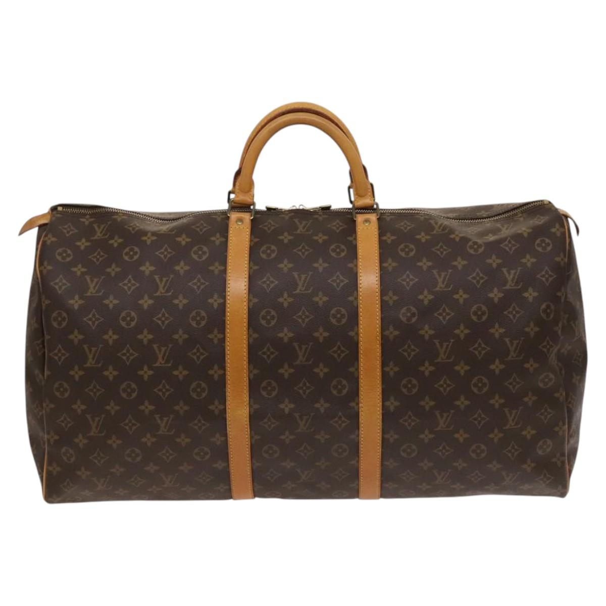 Louis Vuitton Keepall 60, Brown, Canvas, travel