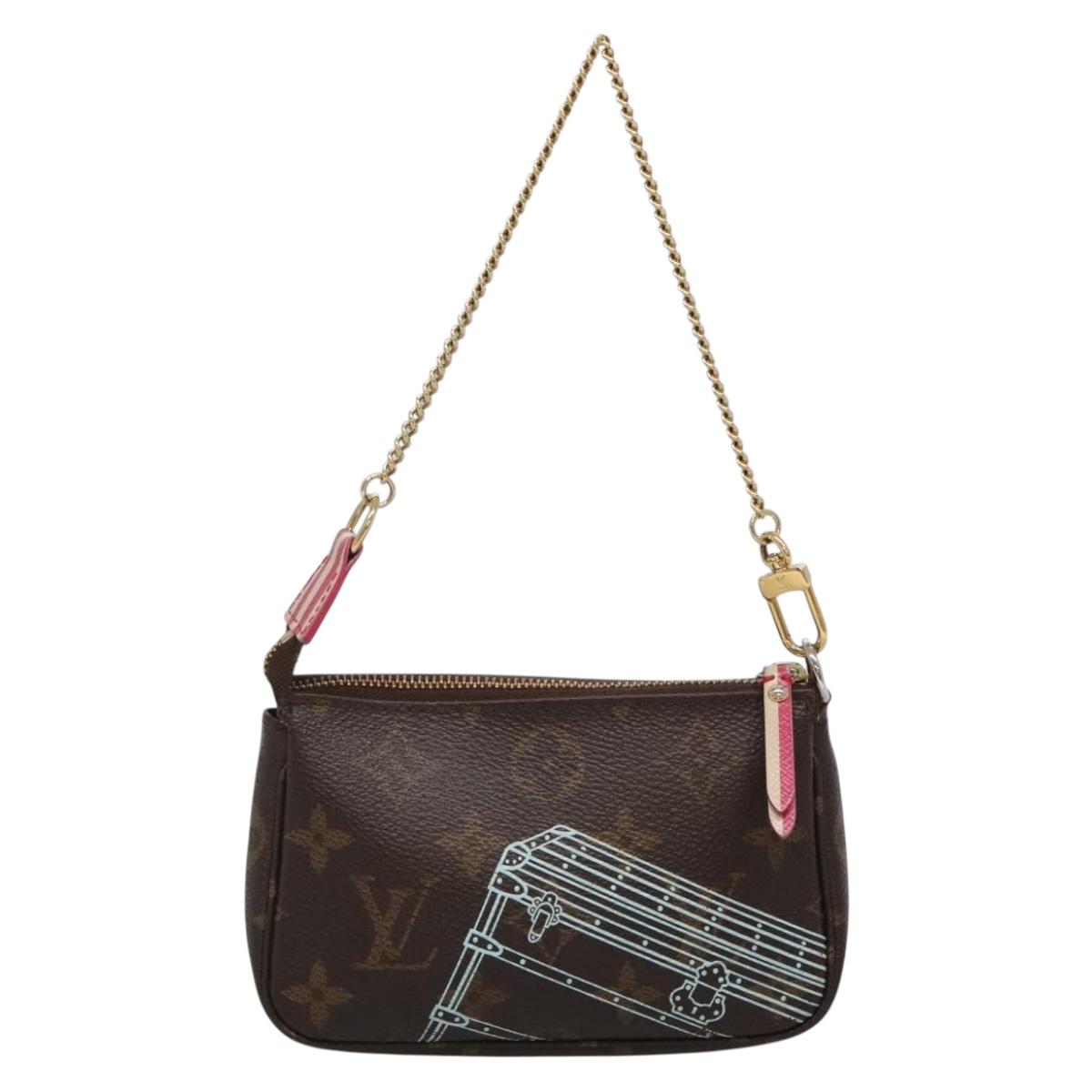 Louis Vuitton Mini Pochette Accessoires, Brown, Canvas, clutch
