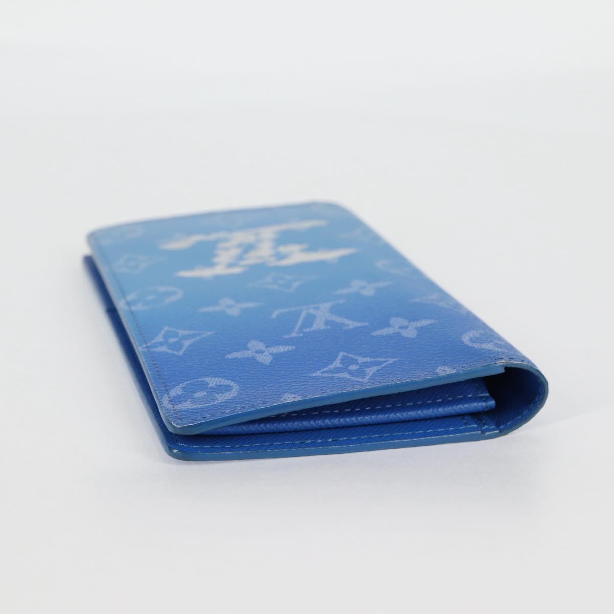 Louis Vuitton Brazza, Blue, Canvas, wallet