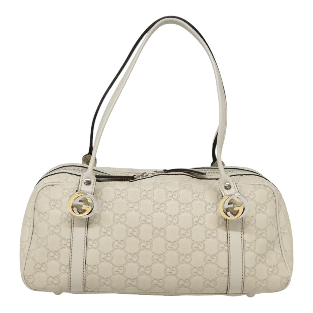 Gucci Vintage, White, Leather, handbag