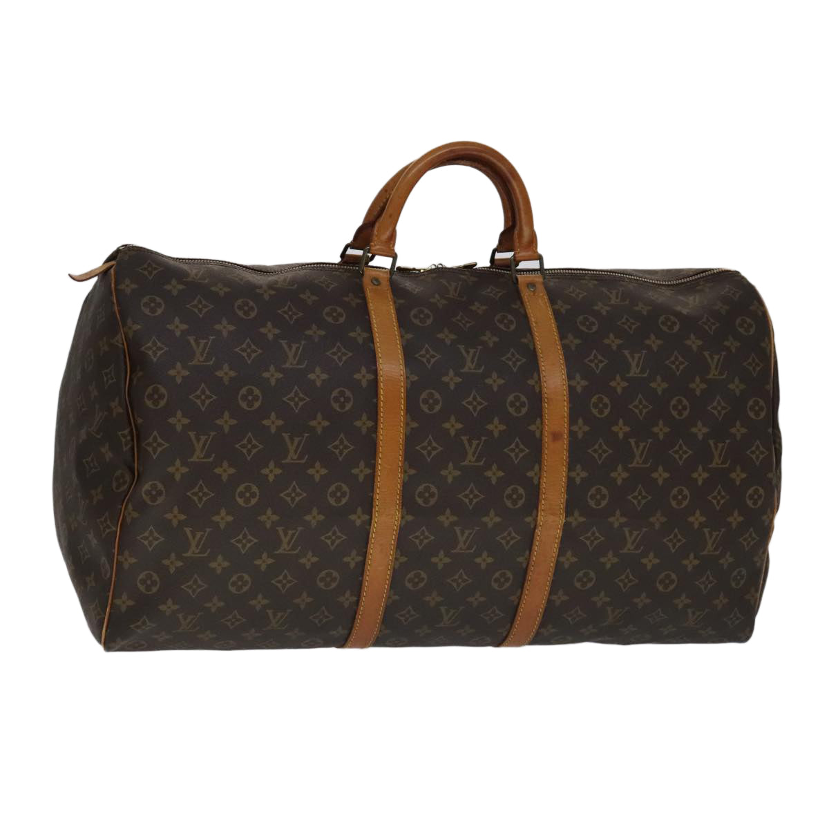 Louis Vuitton Keepall 60, Brown, Canvas, travel