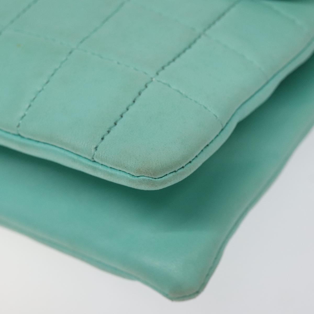 Chanel Chocolate bar, Blue, Leather, shoulder