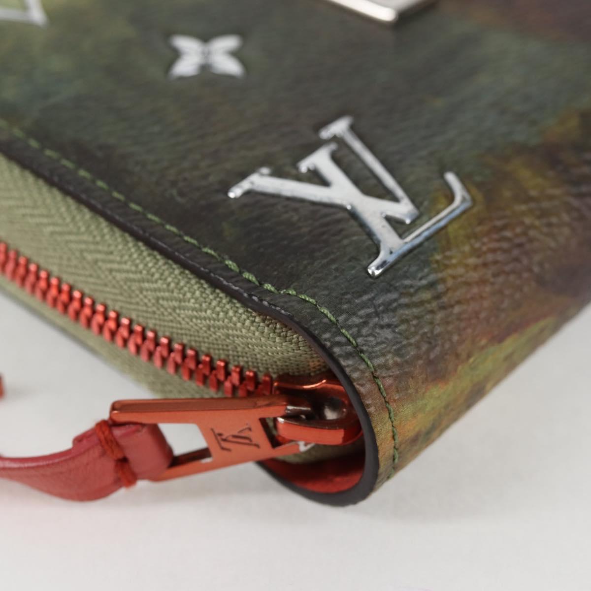 Louis Vuitton Portefeuille zippy, Green, Canvas, wallet