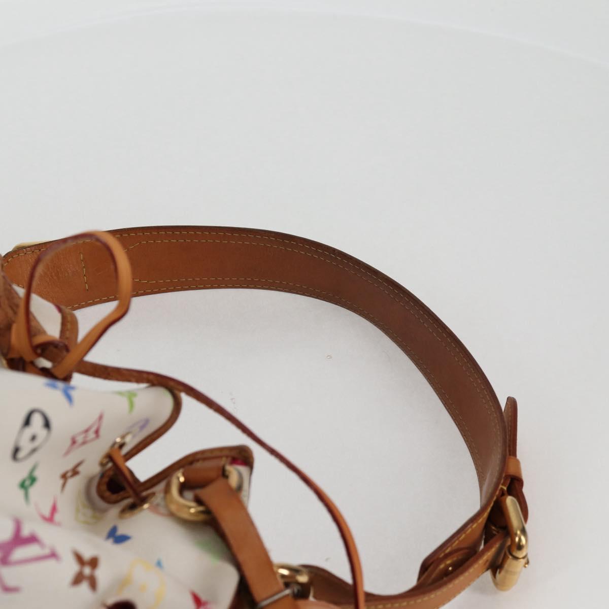 Louis Vuitton Petit Noé, White, Canvas, shoulder