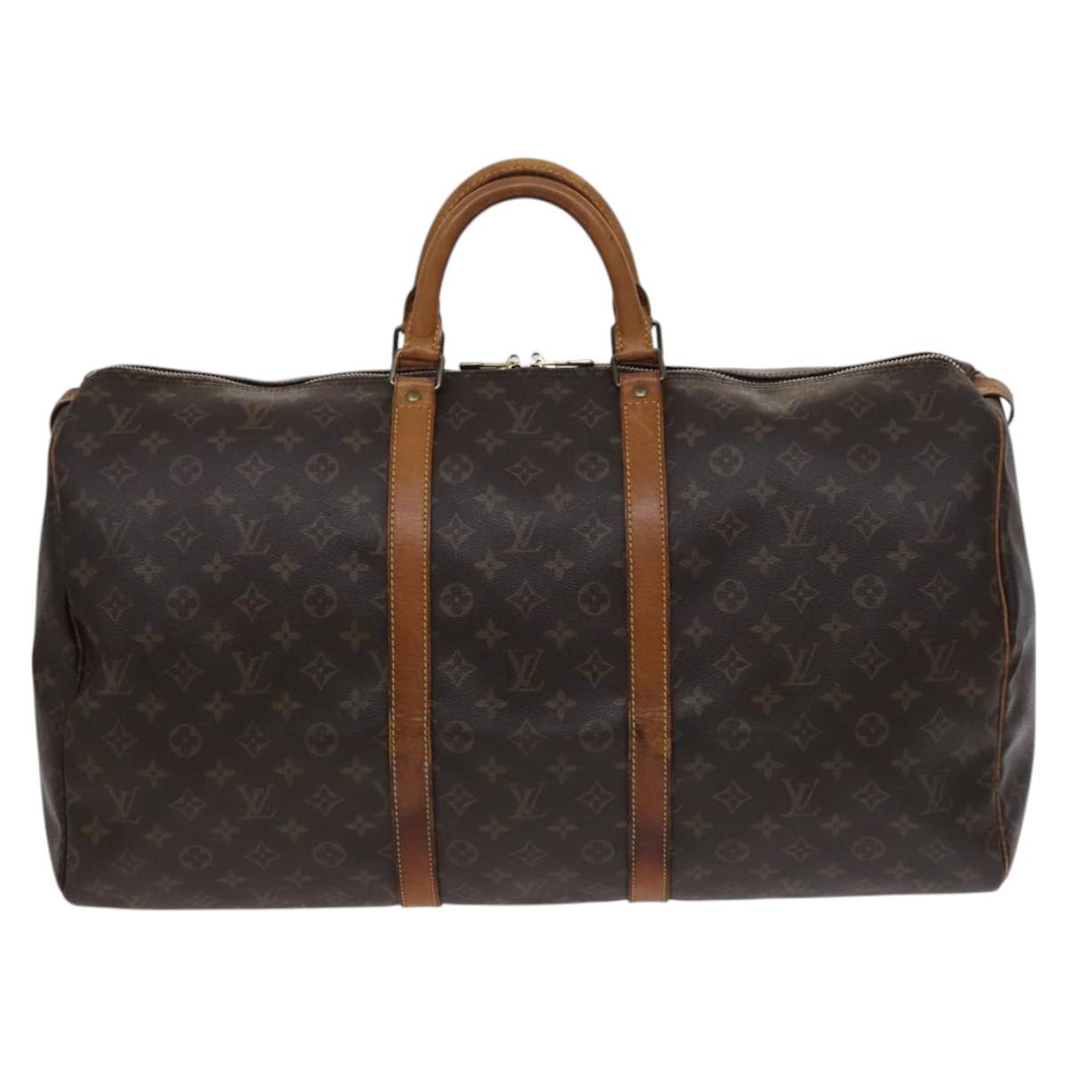 Louis Vuitton Keepall 55, Brown, Canvas, travel