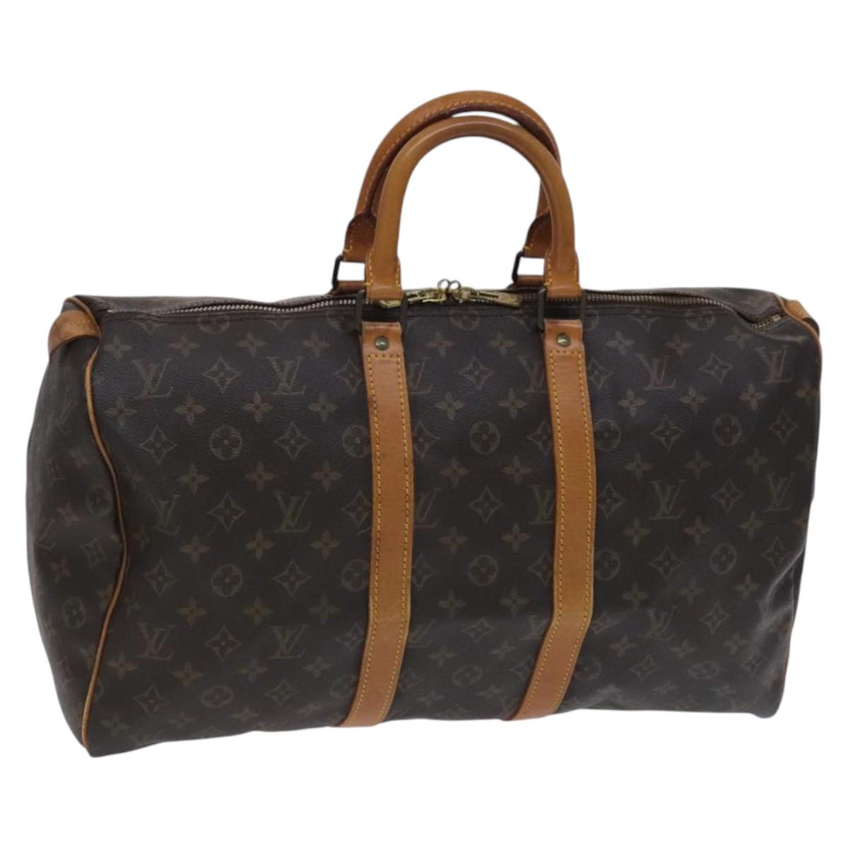 Louis Vuitton Keepall 45, Brown, Canvas, travel