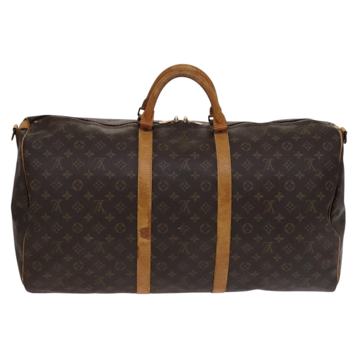 Louis Vuitton Keepall Bandoulière 60, Brown, Canvas, travel
