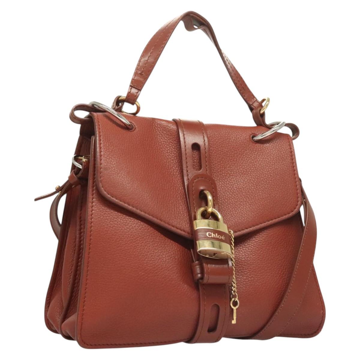 Chloé Aby, Brown, Leather, handbag