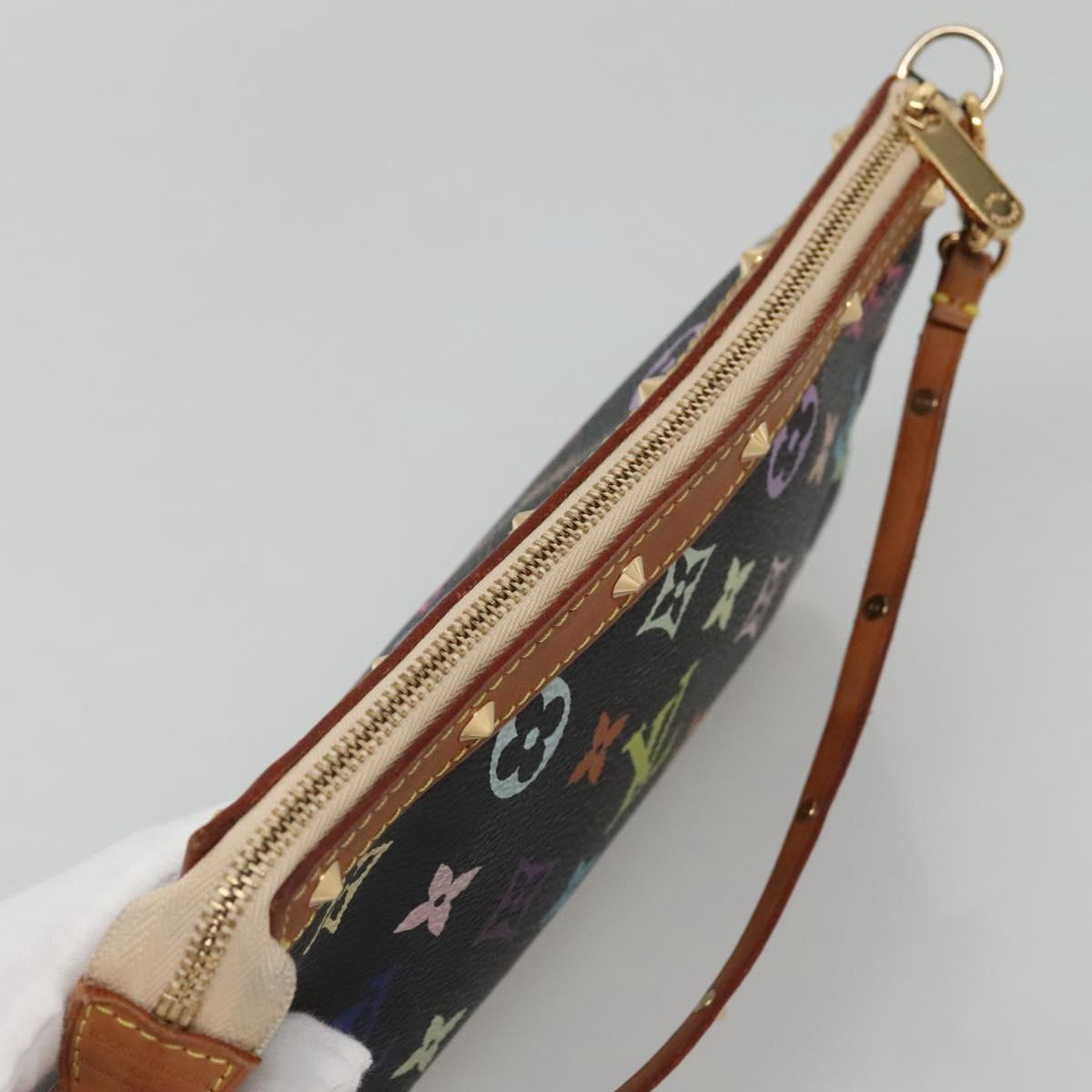 Louis Vuitton Pochette Accessoire, Black, Canvas, clutch