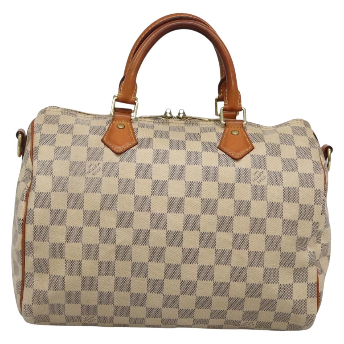 Louis Vuitton Speedy Bandoulière 30, White, Canvas, handbag