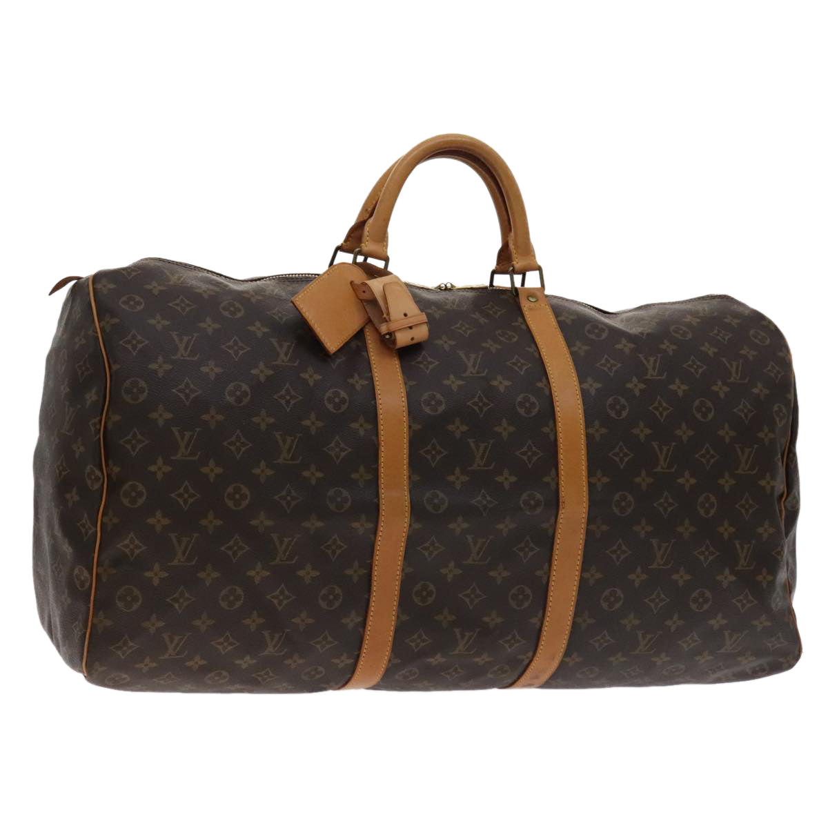 Louis Vuitton Keepall 60, Brown, Canvas, travel