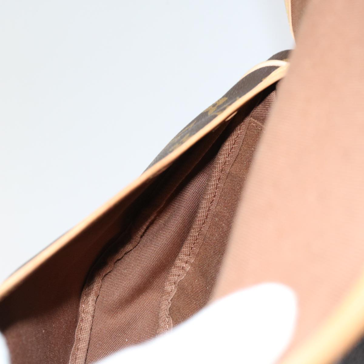 Louis Vuitton Saumur, Brown, Canvas, shoulder