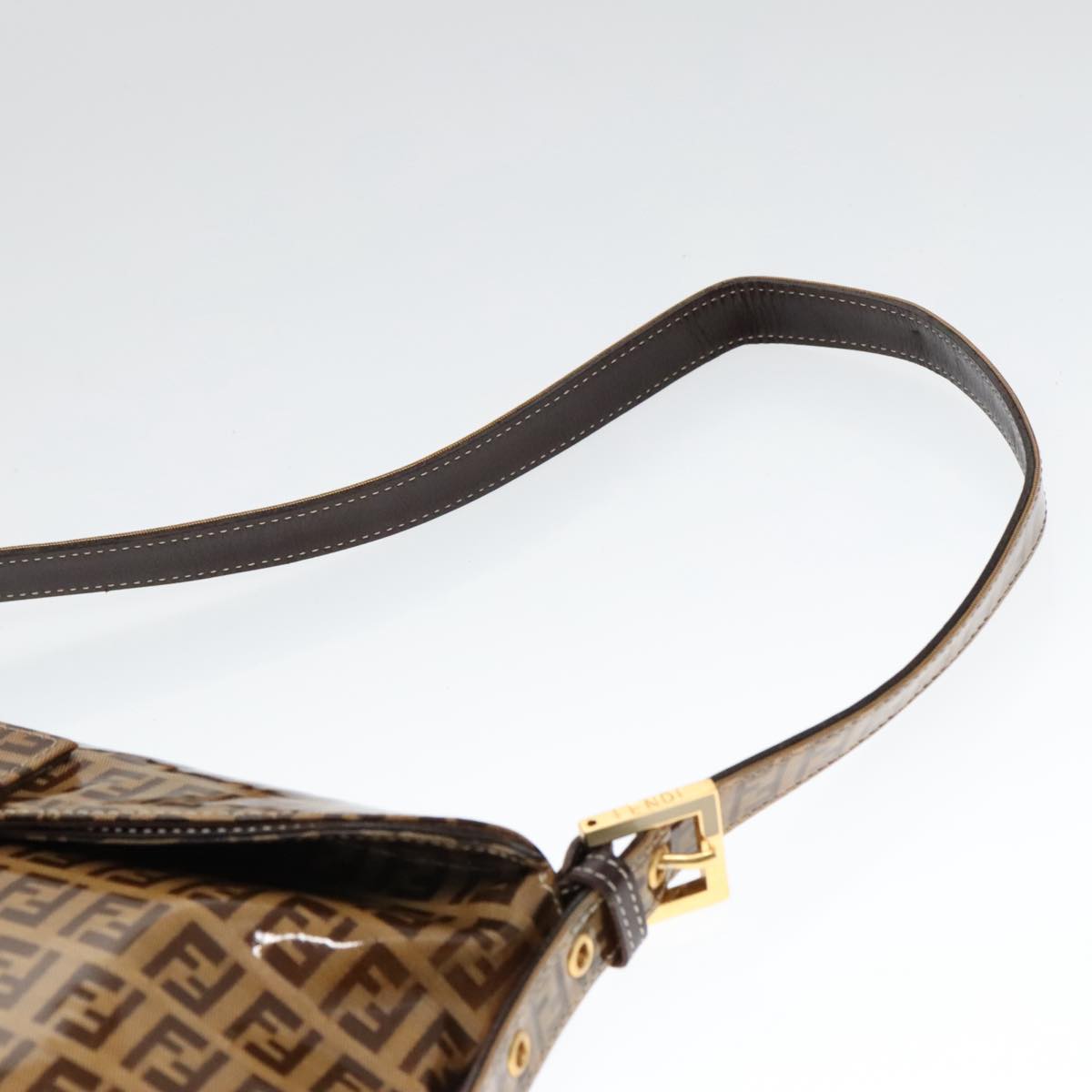 Fendi Baguette, Brown, Canvas, shoulder