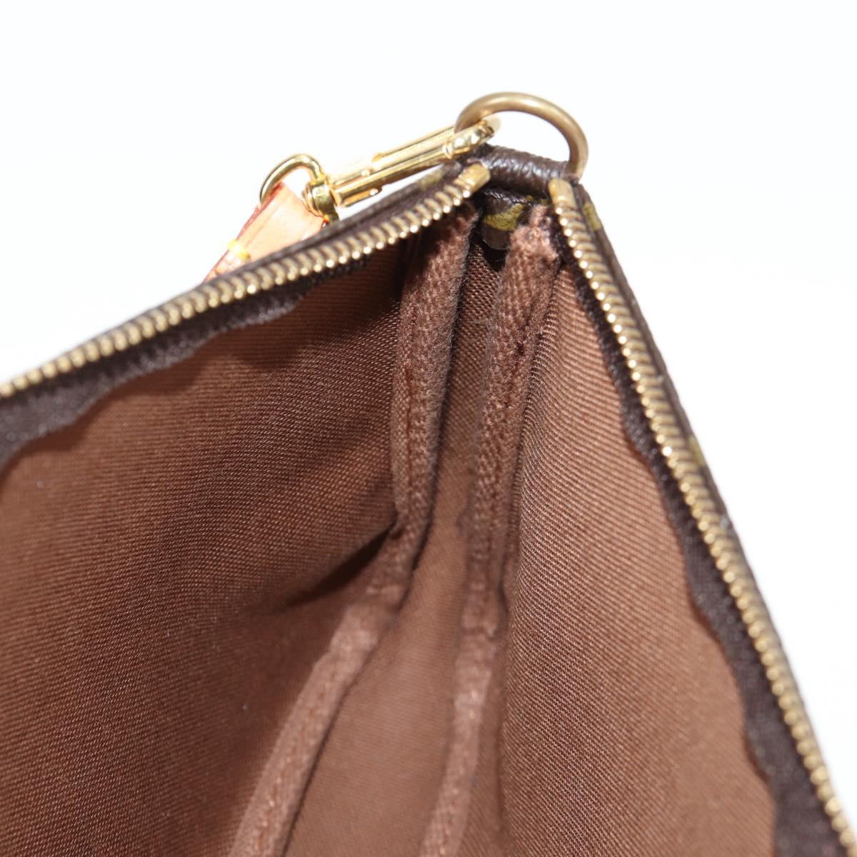 Louis Vuitton Pochette Accessoire, Brown, Canvas, clutch
