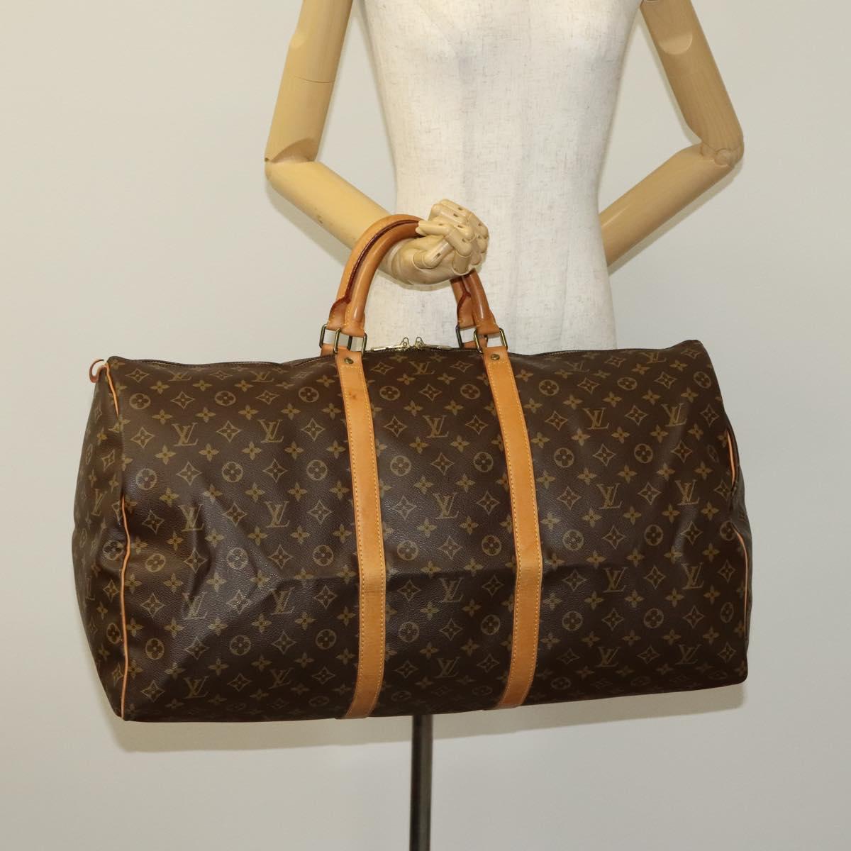 Louis Vuitton Keepall 60, Brown, Canvas, travel